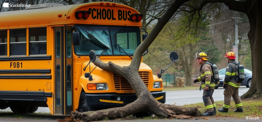 Albero travolge scuolabus in Toscana